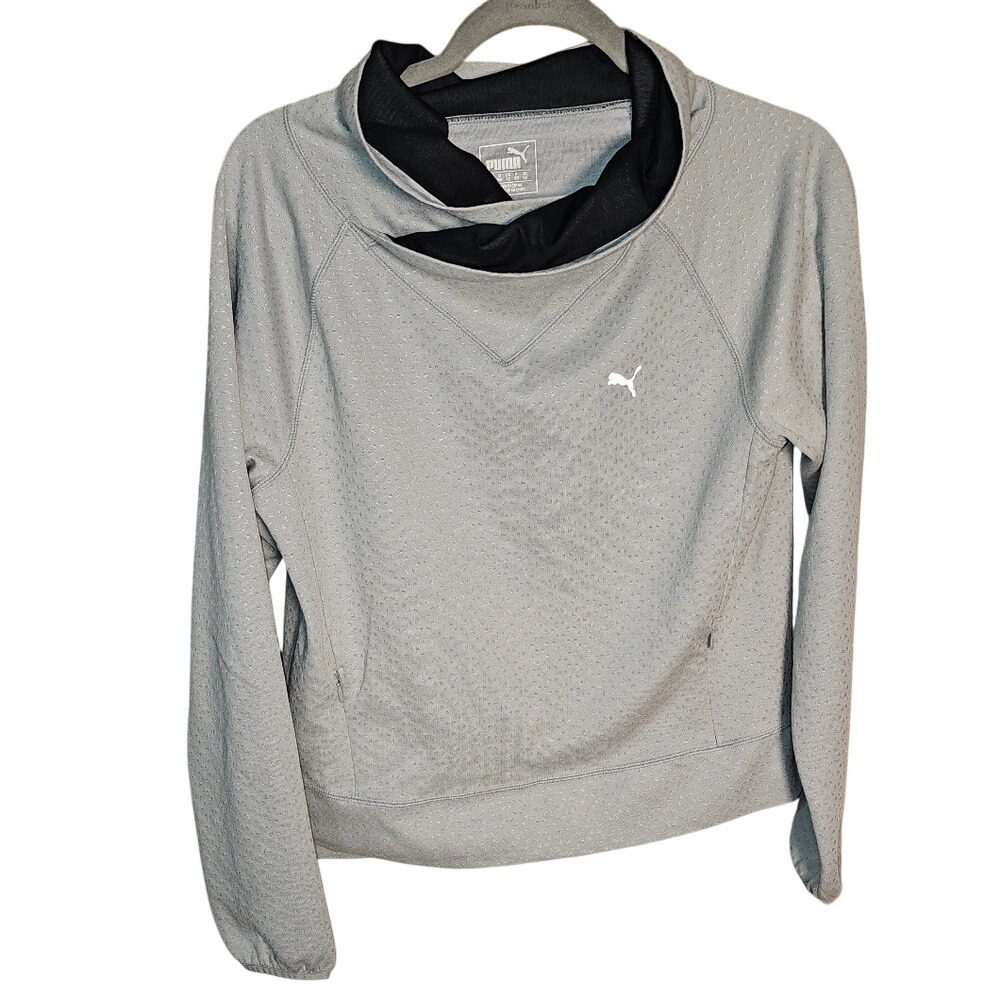 Puma Peformance Pullover Size Medium Gray Wrap Collar